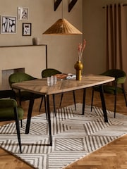 Dark Bronx Chevron Oak Effect 6 to 8 Seater Extending Dining Table - Image 1 of 10