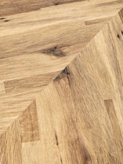Dark Bronx Chevron Oak Effect 6 to 8 Seater Extending Dining Table - Image 10 of 10
