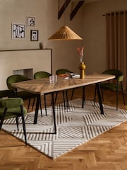 Dark Bronx Chevron Oak Effect 6 to 8 Seater Extending Dining Table - Image 2 of 10