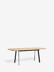 Dark Bronx Chevron Oak Effect 6 to 8 Seater Extending Dining Table - Image 7 of 10