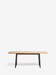 Dark Bronx Chevron Oak Effect 6 to 8 Seater Extending Dining Table - Image 8 of 10
