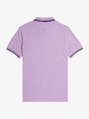 Ultraviolett/Marineblau - Fred Perry Polo-Shirt mit Doppelstreifen - Bild 6 von 7