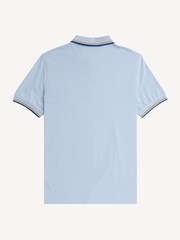 أزرق غائم/أصفر عسلي/أزرق كوبالت - قميص بولو بحافة مزدوجة من Fred Perry  - صورة 7 من 8