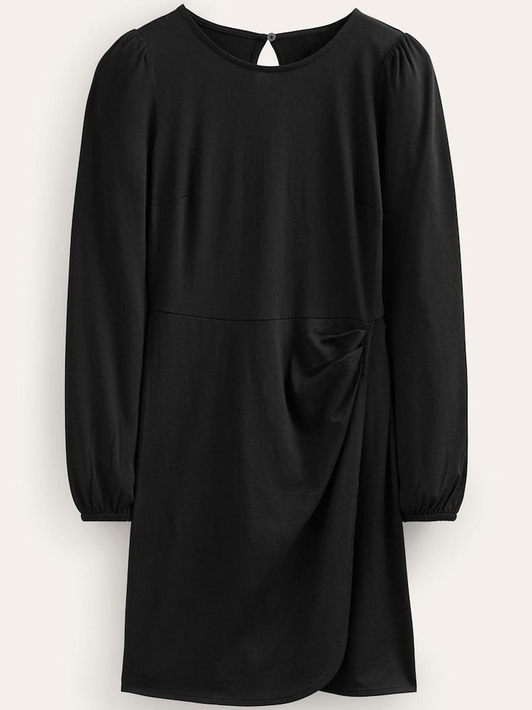 Boden Black Wrap-Effect Jersey Mini Dress - Image 5 of 5