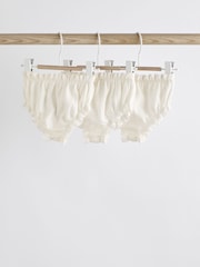White 100% Cotton Baby Knickers 3 Pack (0mths-2yrs) - Image 1 of 6