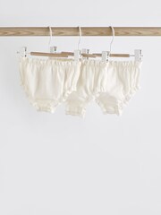 White 100% Cotton Baby Knickers 3 Pack (0mths-2yrs) - Image 2 of 6