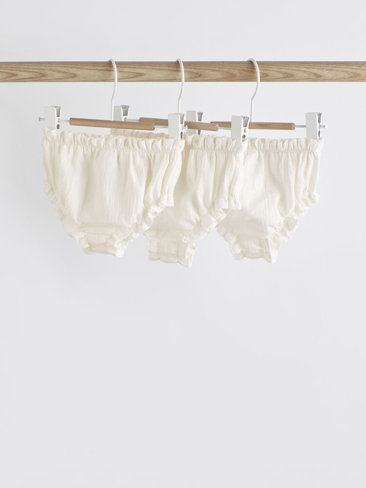 White 100% Cotton Baby Knickers 3 Pack (0mths-2yrs) - Image 2 of 6
