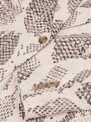 Reiss Ivory/Grey Elyna Snake-Print Single-Breasted Blazer - Image 7 of 7