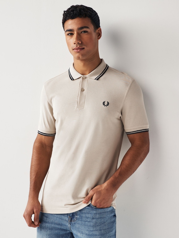 Fred Perry Mens Twin Tipped 100% Cotton Polo Shirt - Image 1 of 7 Fred Perry Mens Twin Tipped 100% Cotton Polo Shirt - Image 1 of 7