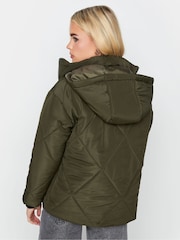 PixieGirl Petite Green Diamond Quilt Hooded Coats - Image 1 of 4