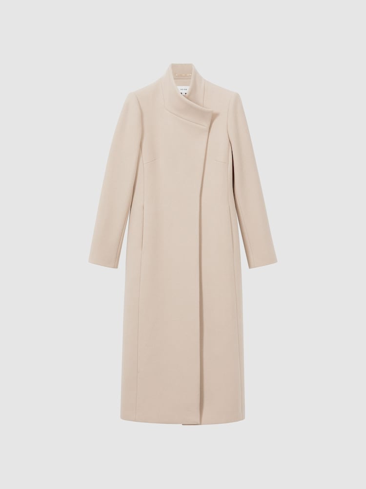 Reiss Stone Mischa Tailored Wool Blend Longline Coat - Image 2 of 6