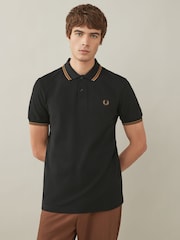 Fred Perry Mens Twin Tipped 100% Cotton Polo Shirt - Image 1 of 8
