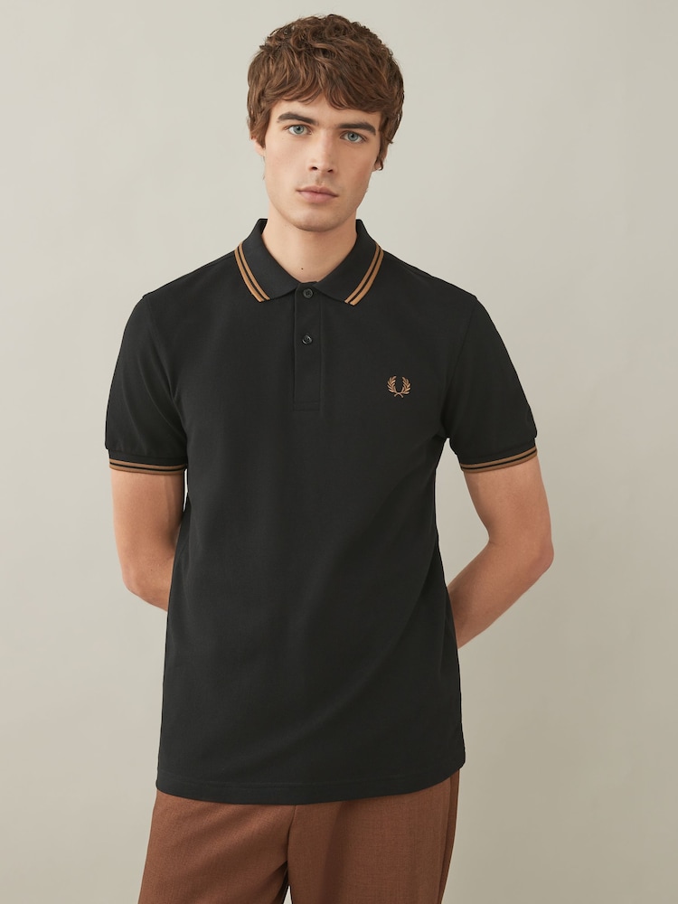 Fred Perry Mens Twin Tipped 100% Cotton Polo Shirt - Image 1 of 8
