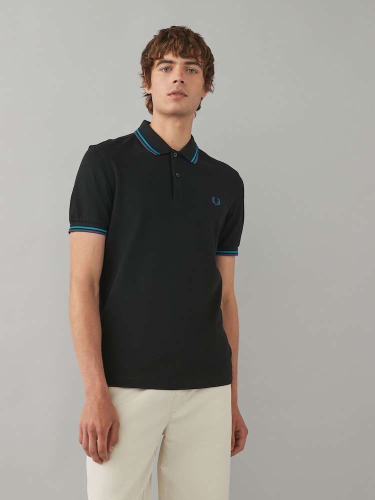 Fred Perry Mens Twin Tipped 100% Cotton Polo Shirt - Image 1 of 7