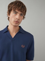 Fred Perry Relaxed Fit Trophy Collar 100% Cotton Polo Shirt - Image 4 of 6