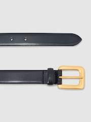 Reiss Navy Beatrice Leather Square-Buckle Belt - Image 3 of 5