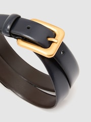 Reiss Navy Beatrice Leather Square-Buckle Belt - Image 5 of 5