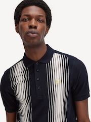 Fred Perry Navy Ombre Stripe 100% Cotton Polo Shirt - Image 3 of 5