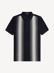 Fred Perry Navy Ombre Stripe 100% Cotton Polo Shirt - Image 4 of 5