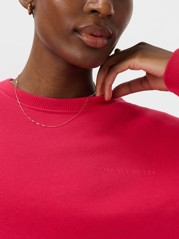 Sweaty Betty Red Revive Rib Mix Crew Neck Sweat Top - Image 2 of 6