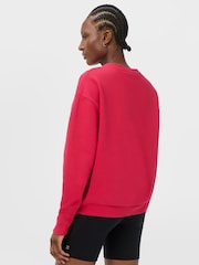 Sweaty Betty Red Revive Rib Mix Crew Neck Sweat Top - Image 3 of 6