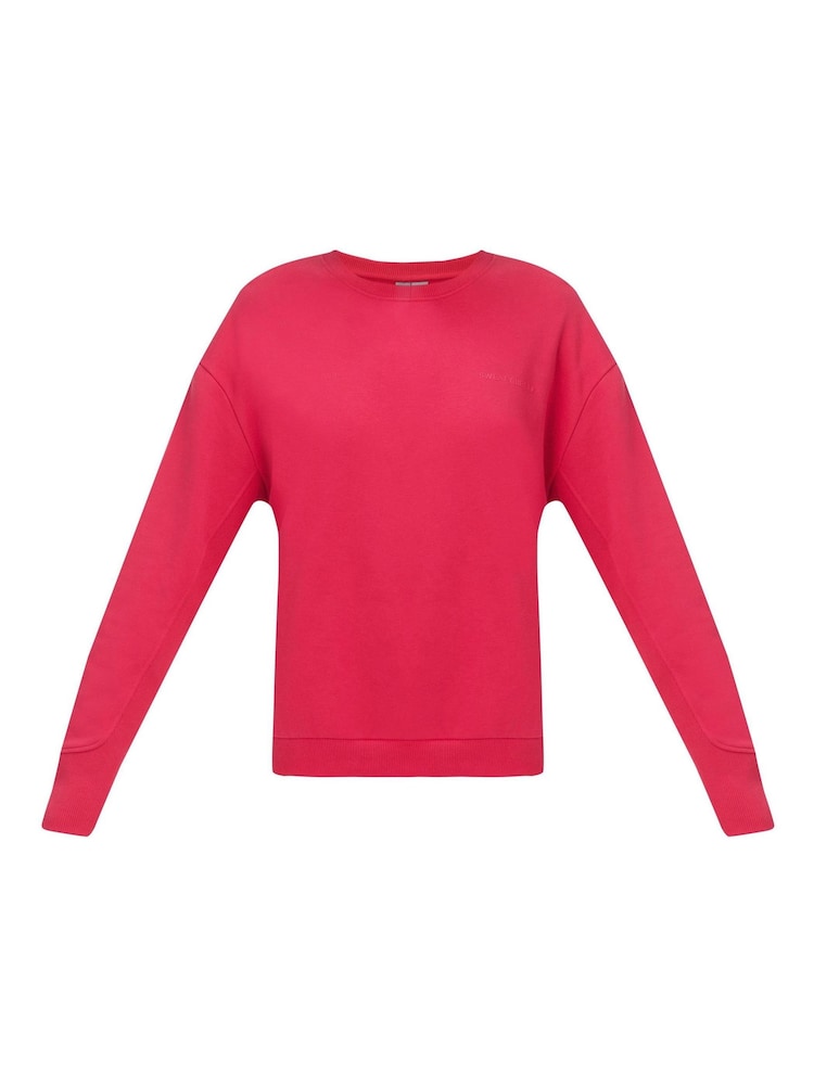 Sweaty Betty Red Revive Rib Mix Crew Neck Sweat Top - Image 6 of 6