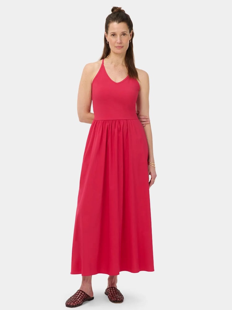 Sweaty Betty Red Explorer Ribbed Halter Neck Strappy Maxi Dress - Image 1 of 6 Sweaty Betty Red Explorer Ribbed Halter Neck Strappy Maxi Dress - Image 1 of 6