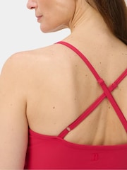 Sweaty Betty Red Explorer Ribbed Halter Neck Strappy Maxi Dress - Image 5 of 6