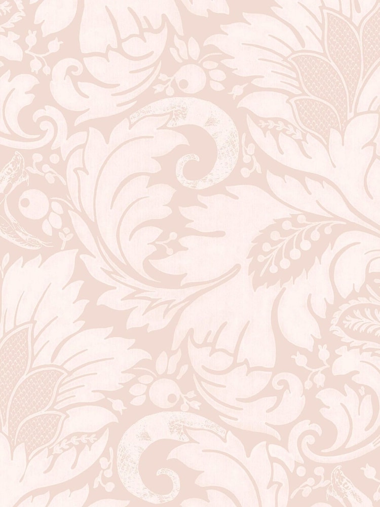 Woodchip & Magnolia Pink Fearless Damask Wallpaper - Image 2 of 3