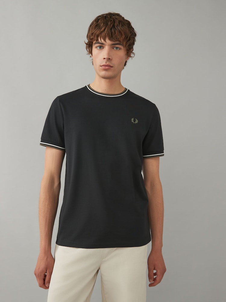 Fred Perry Twin Tipped Logo 100% Cotton T-Shirt - Image 1 of 6