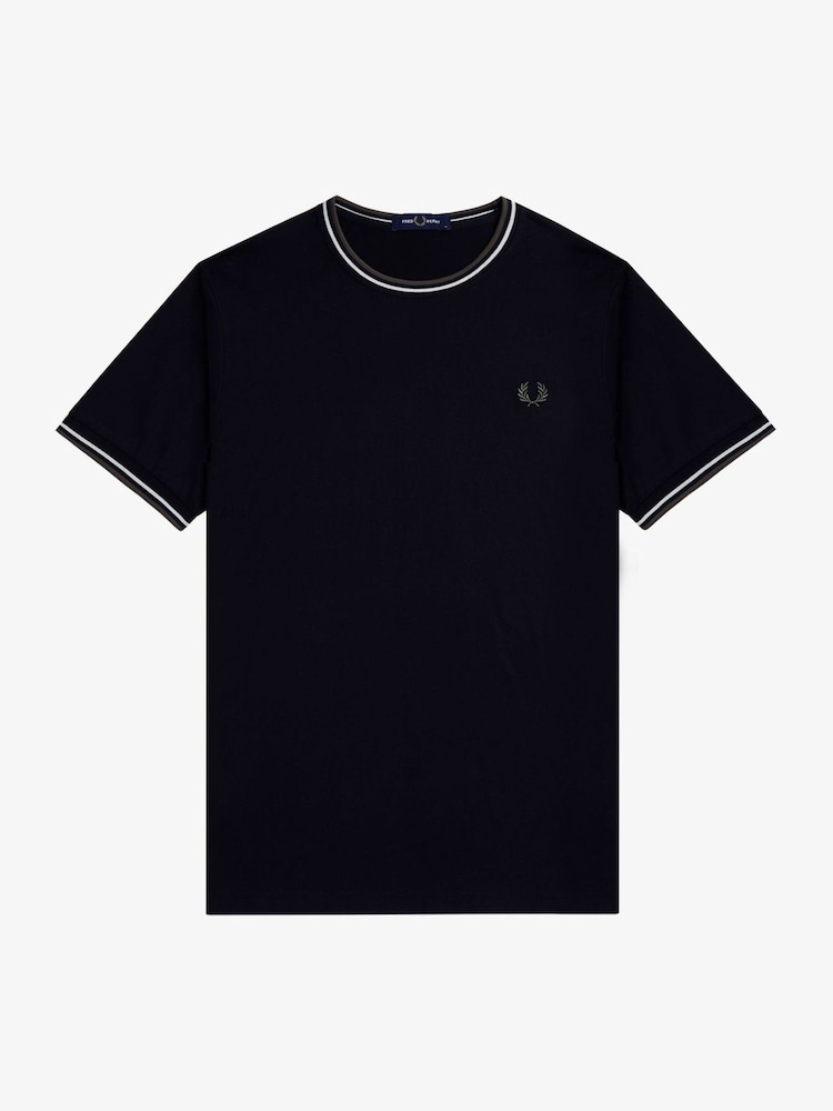 Fred Perry Twin Tipped Logo 100% Cotton T-Shirt - Image 5 of 6