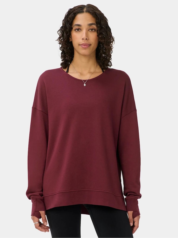 Sweaty Betty Red After Class Open Back Tie Sweatshirt - Image 1 of 6