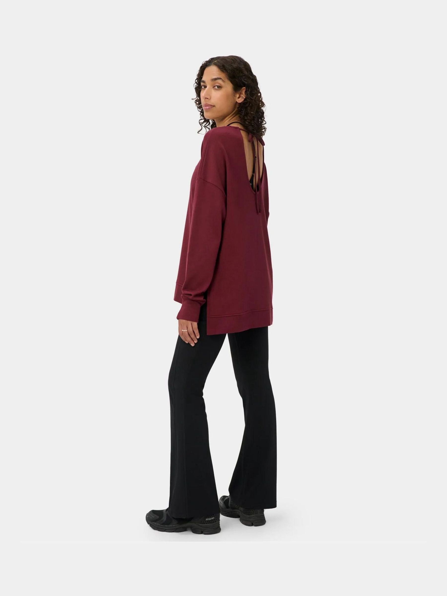 Buy Sweaty Betty Red After Class Open Back Tie Sweatshirt from