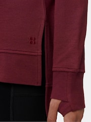 Sweaty Betty Red After Class Open Back Tie Sweatshirt - Image 5 of 6