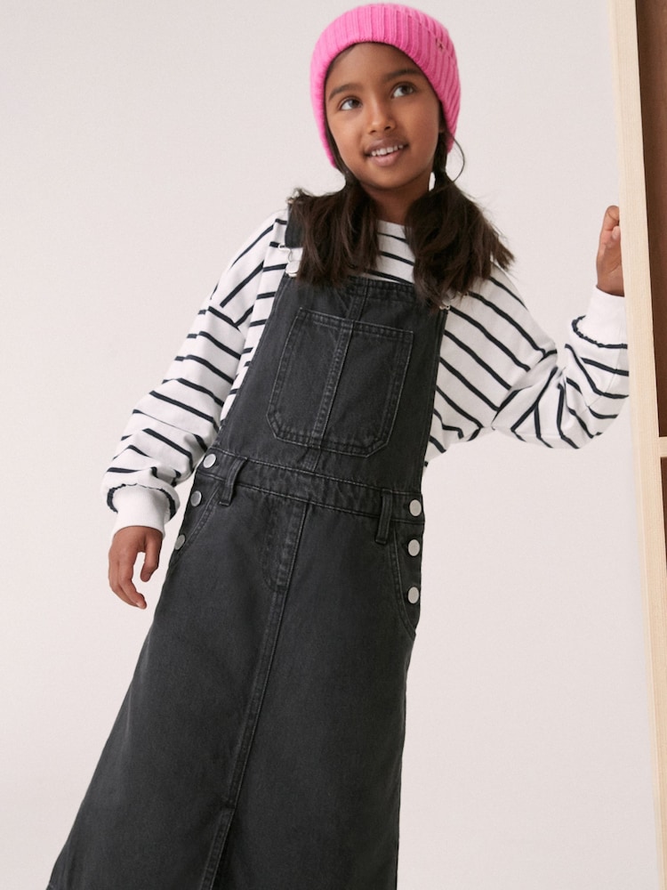 Black Denim Maxi Pinafore Dress (3-16yrs) - Image 1 of 6