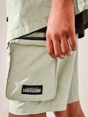 Neutral Short Sleeve Utility Shirt & Shorts Set (3-16yrs) - Image 6 of 9
