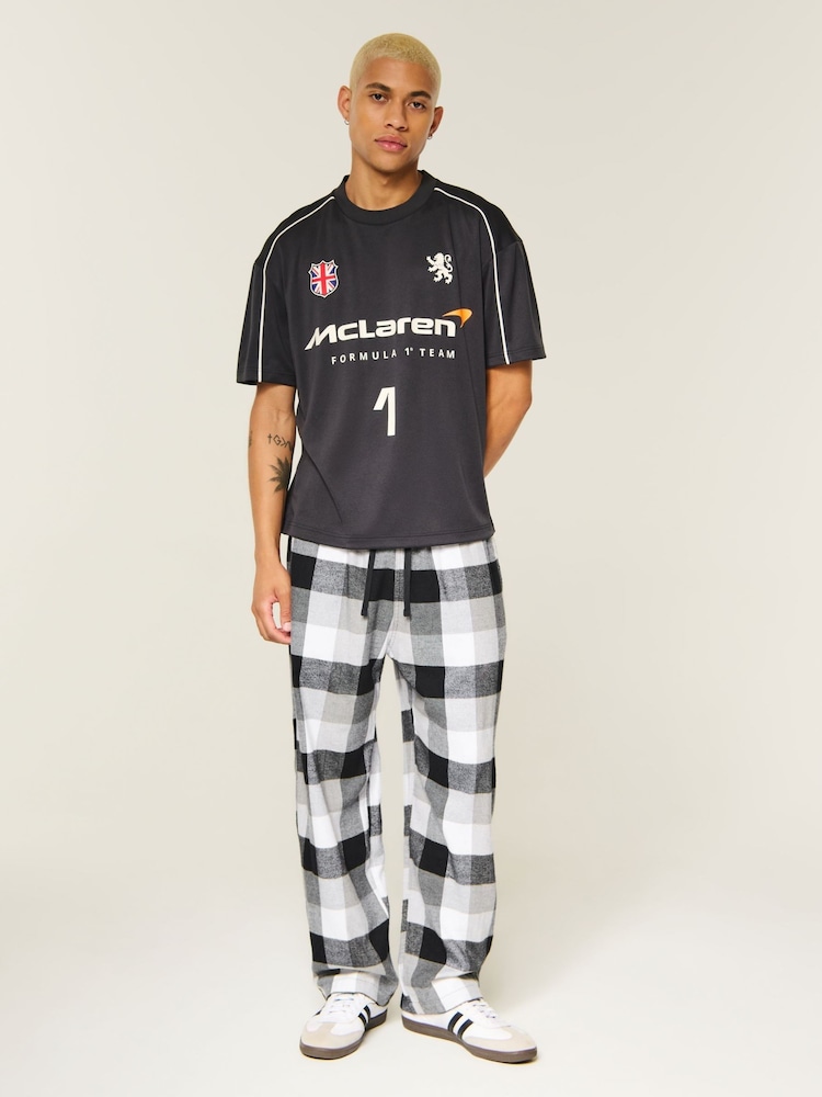 Hollister White Flannel Plaid Baggy Pyjama Bottoms - Image 1 of 5