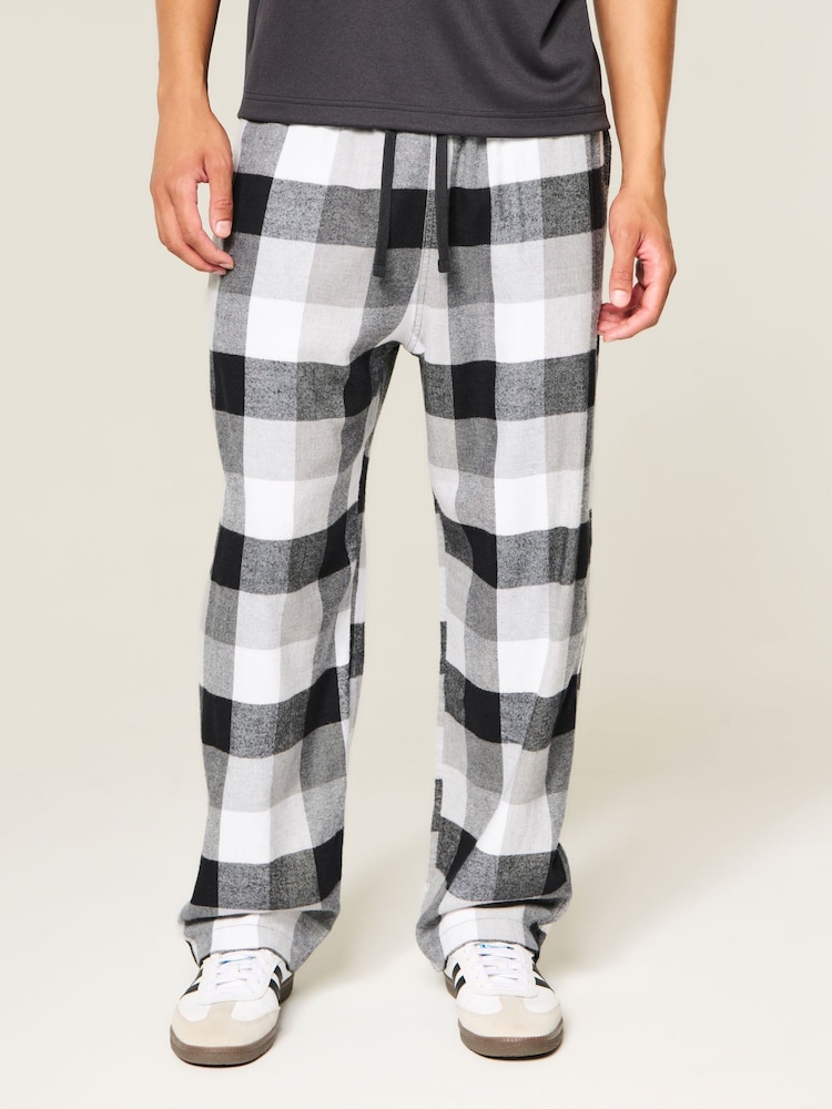 Hollister White Flannel Plaid Baggy Pyjama Bottoms - Image 2 of 5