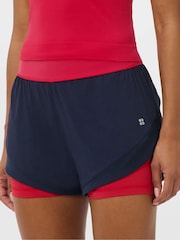 Sweaty Betty Blue Tempo Run Colour Block Shorts - Image 4 of 6