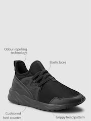 Black Elastic Lace Trainers - Image 1 of 1