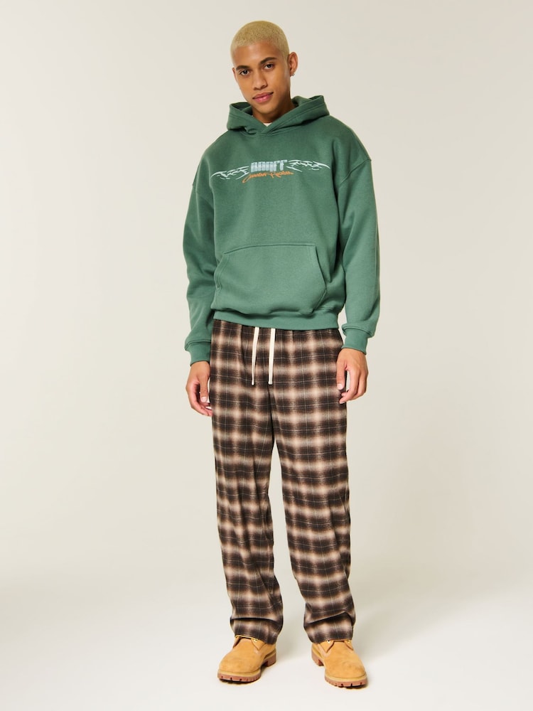 Hollister Brown Flannel Plaid Baggy Pyjama Bottoms - Image 1 of 5