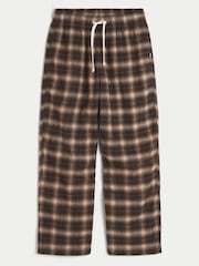 Hollister Brown Flannel Plaid Baggy Pyjama Bottoms - Image 4 of 5