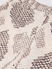 Reiss Ivory/Grey Elyna Snake-Print Flared-Leg Trousers - Image 7 of 7
