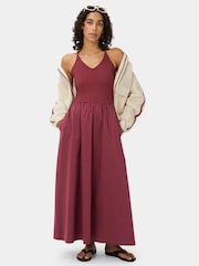 Sweaty Betty Maroon Explorer Ribbed Halter Neck Strappy Maxi Dress - Image 1 of 6