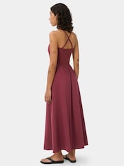 Sweaty Betty Maroon Explorer Ribbed Halter Neck Strappy Maxi Dress - Image 2 of 6