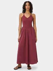 Sweaty Betty Maroon Explorer Ribbed Halter Neck Strappy Maxi Dress - Image 3 of 6