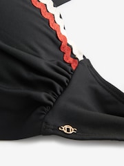 Black/Red/Ecru Shaping Wired Bandeau Bikini Top - Image 8 of 8