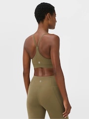Sweaty Betty Khaki Green Spirit Restored Seamless Yoga Bra - Image 3 of 6