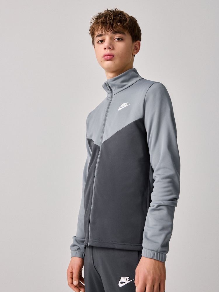 Nike Grey Full Zip Tracksuit - Image 4 of 10