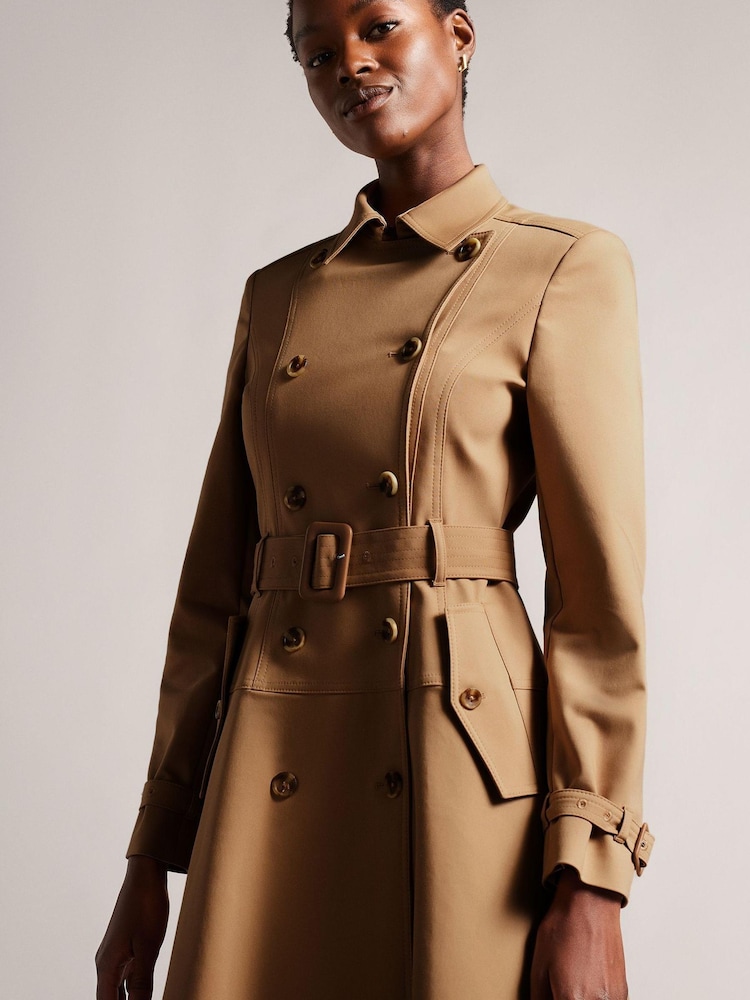 Ted Baker Natural Mayiah Double Breasted Trench With Coat - Image 6 of 11